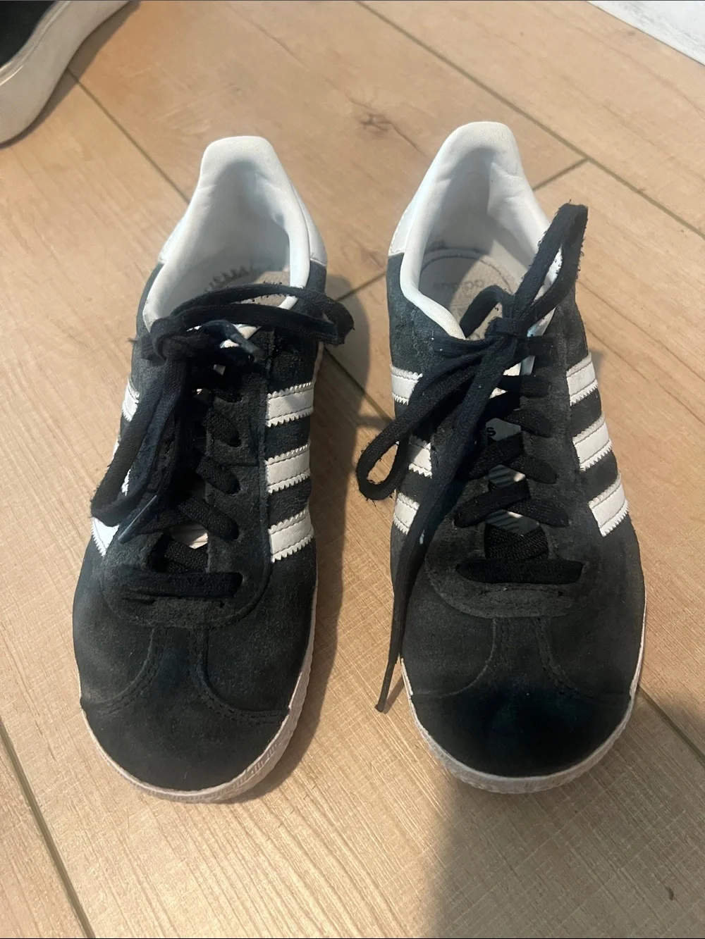 adidas Gazelle Black and White Suede Sneakers